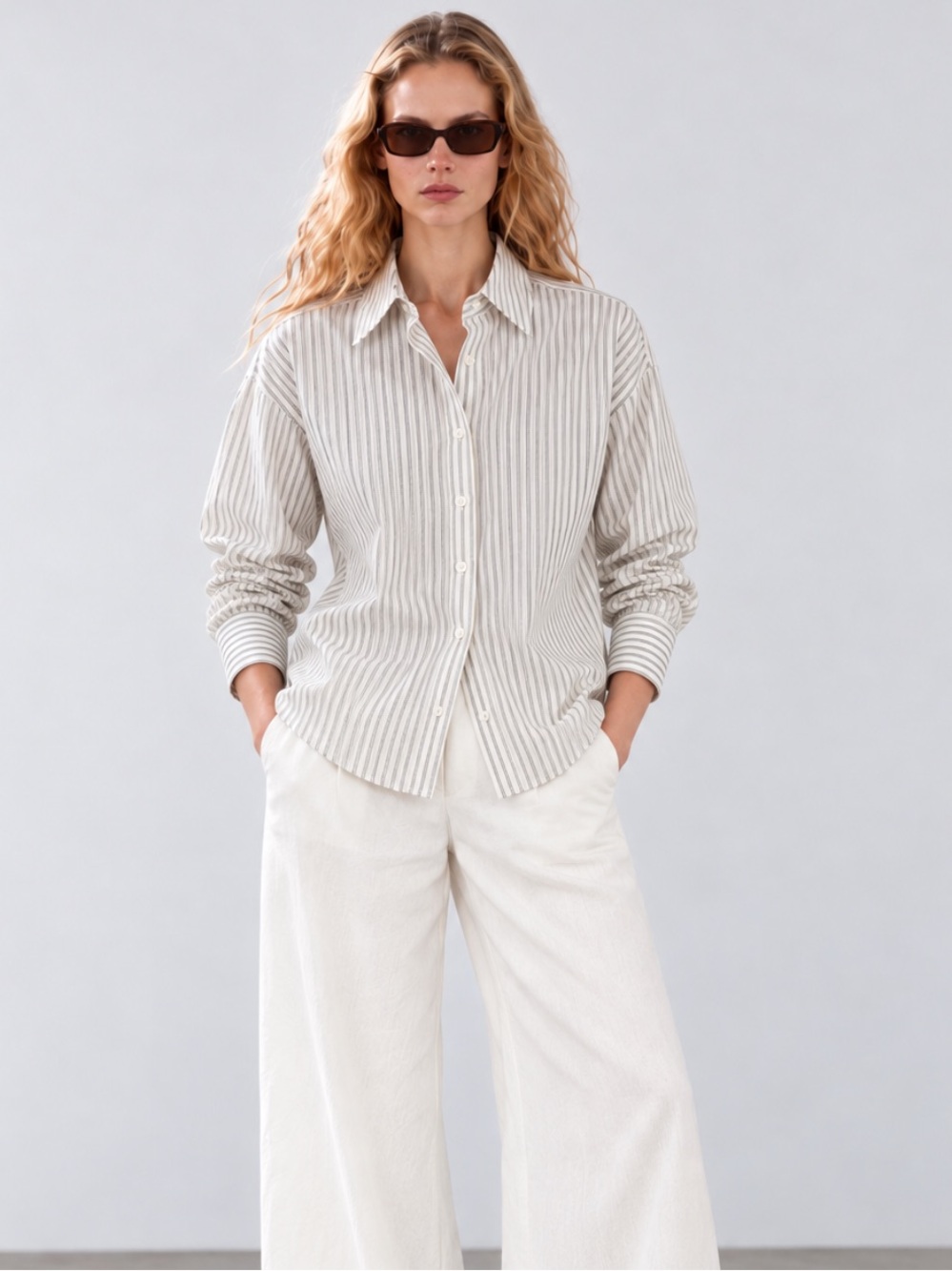 Massimo Dutti Striped Button Down Shirt NWT XS